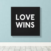 Liefde Wint Canvas Verpakte B&W Print (Insitu (Houten vloer))