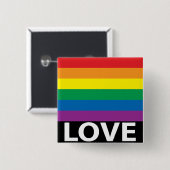 Liefde wint! Gay Pride Rainbow Love Button Pin (Voorkant /achterkant)