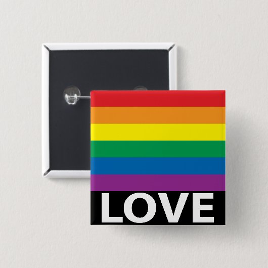 Liefde wint! Gay Pride Rainbow Love Button Pin (Voorkant /achterkant)