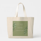 Liefde wint gepersonaliseerde Canvas tas (Achterkant)