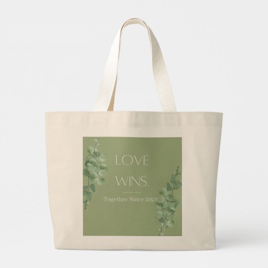 Liefde wint gepersonaliseerde Canvas tas (Achterkant)