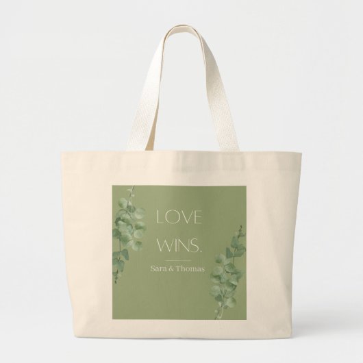 Liefde wint gepersonaliseerde Canvas tas (Voorkant)
