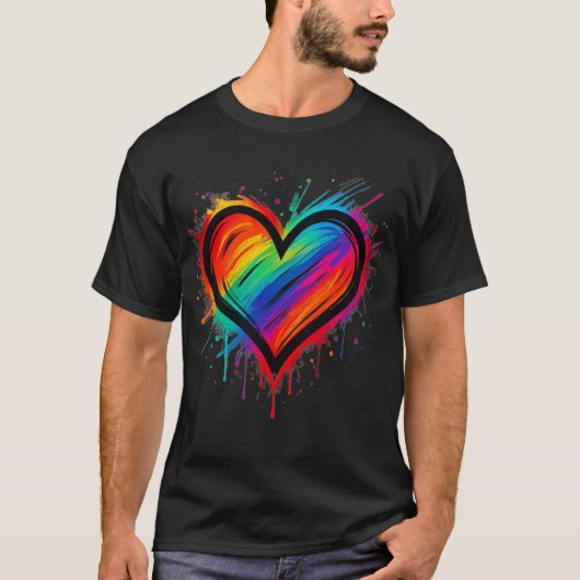 Liefde Wint Graffiti Hart T-shirt (Voorkant)