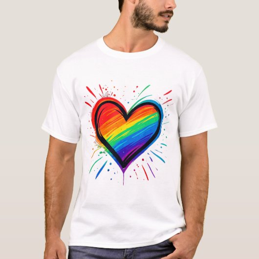 Liefde Wint Graffiti Hart T-shirt (Voorkant)