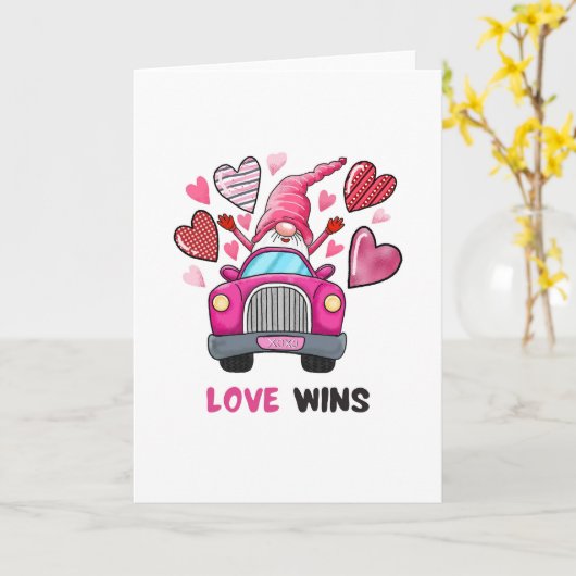 Liefde Wint Inspirerende Romantiek Kaart (Gele Bloem)