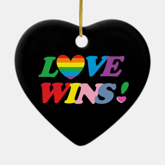 Liefde wint! keramisch ornament (Achterkant)