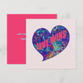 Liefde wint Kunst Hart Bedankkaart (Voorkant / Achterkant)