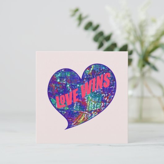 Liefde wint Kunst Hart Bedankkaart (Staand voorkant)