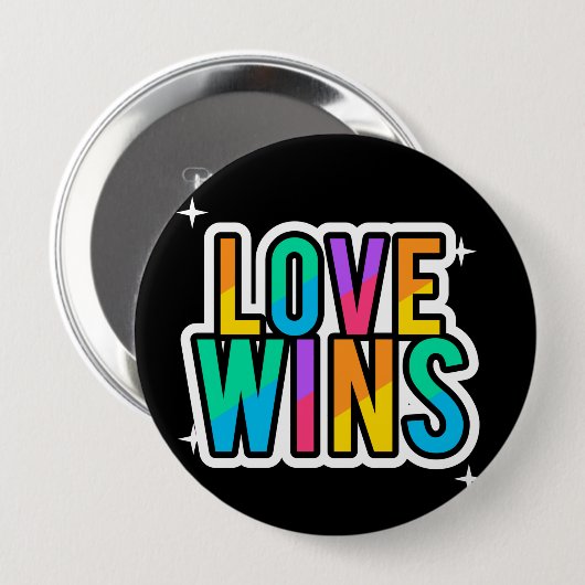 Liefde wint. LGBTQ+Pride. Regenboog. Button (Voorkant /achterkant)