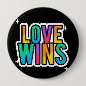 Liefde wint. LGBTQ+Pride. Regenboog. Button (Voorkant)