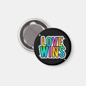 Liefde wint. LGBTQ+Pride. Regenboog. Magneet (Voorkant / Achterkant)