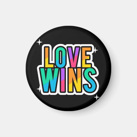 Liefde wint. LGBTQ+Pride. Regenboog. Magneet (Voorkant)