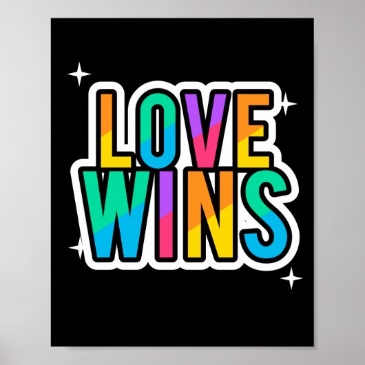 Liefde wint. LGBTQ+Pride. Regenboog. Poster (Voorkant)