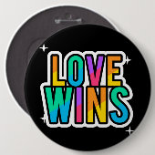 Liefde wint. LGBTQ+Pride. Regenboog. Ronde Button 6,0 Cm (Voorkant /achterkant)