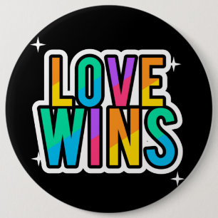 Liefde wint. LGBTQ+Pride. Regenboog. Ronde Button 6,0 Cm