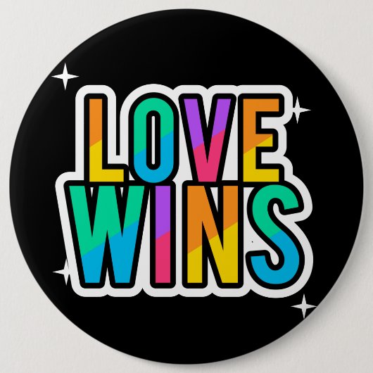 Liefde wint. LGBTQ+Pride. Regenboog. Ronde Button 6,0 Cm (Voorkant)