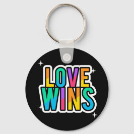 Liefde wint. LGBTQ+Pride. Regenboog. Sleutelhanger