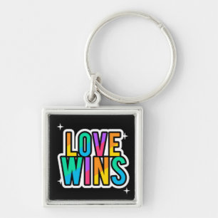 Liefde wint. LGBTQ+Pride. Regenboog. Sleutelhanger