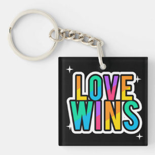 Liefde wint. LGBTQ+Pride. Regenboog. Sleutelhanger