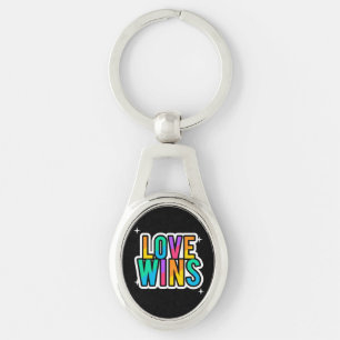 Liefde wint. LGBTQ+Pride. Regenboog. Sleutelhanger