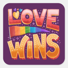 Liefde wint LHBT-Sticker Vierkante Sticker