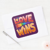 Liefde wint LHBT-Sticker Vierkante Sticker (Envelop)