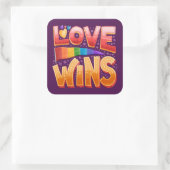 Liefde wint LHBT-Sticker Vierkante Sticker (Tas)