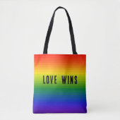 Liefde wint. Liefde is Liefde Rainbow Gradient Str Tote Bag (Voorkant)