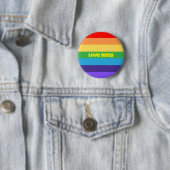 Liefde Wint Moderne Rainbow Pride LGBT Perfect 4gi Ronde Button 5,7 Cm (In situ)