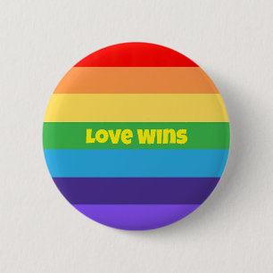 Liefde Wint Moderne Rainbow Pride LGBT Perfect 4gi Ronde Button 5,7 Cm