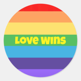 Liefde Wint Moderne Rainbow Pride LGBT Perfect 4gi Ronde Sticker