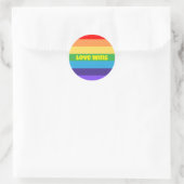 Liefde Wint Moderne Rainbow Pride LGBT Perfect 4gi Ronde Sticker (Tas)