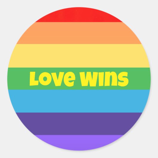 Liefde Wint Moderne Rainbow Pride LGBT Perfect 4gi Ronde Sticker (Voorkant)