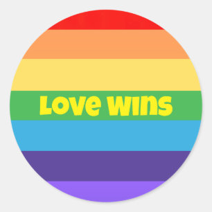 Liefde Wint Moderne Rainbow Pride LGBT Perfect 4gi Ronde Sticker