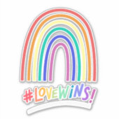Liefde Wint Plezier Regenboog Kleuren Tekst  Sticker (Voorkant)