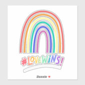 Liefde Wint Plezier Regenboog Kleuren Tekst  Sticker (Vel)