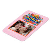 Liefde wint Pride LGBTQ Collage Rainbow-aankondigi Magneet (Linkerzijde)