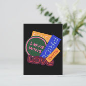 Liefde wint. Pride. Pride wint. LGBT+Pride Briefka Briefkaart (Staand voorkant)