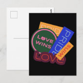 Liefde wint. Pride. Pride wint. LGBT+Pride Briefka Briefkaart (Voorkant / Achterkant)