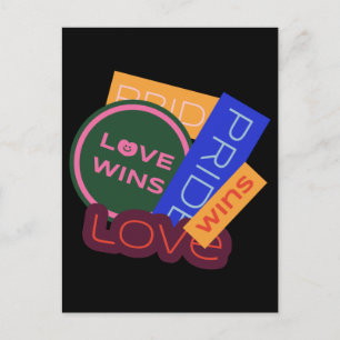 Liefde wint. Pride. Pride wint. LGBT+Pride-Kaart Briefkaart