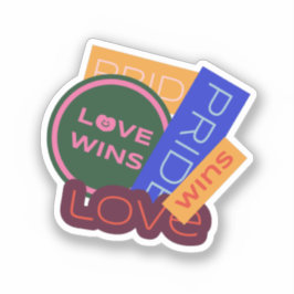 Liefde wint. Pride. Pride wint. LGBT+Pride Sticker
