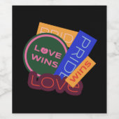 Liefde wint. Pride. Pride wint. LGBT+Pride Wijn Etiket (Enkel label)
