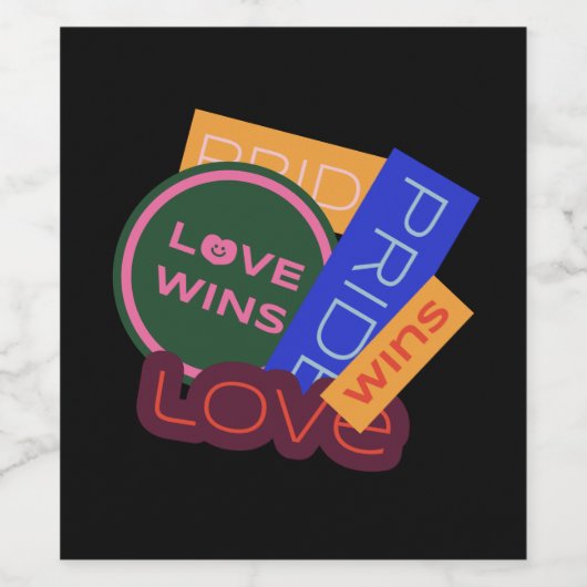 Liefde wint. Pride. Pride wint. LGBT+Pride Wijn Etiket (Enkel label)