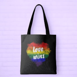 Liefde wint Pride Rainbow Heart Tote Bag