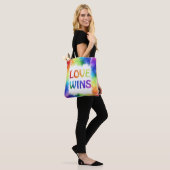 Liefde Wint Pride Regenboog Voor en Terug Versierd Tote Bag (Op model)