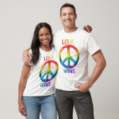 Liefde wint Rainbow Peace Sign T-shirt (Unisex)