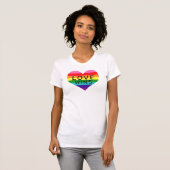 Liefde Wint Regenboog Hart Dames Wit T-shirt (Voorkant volledig)