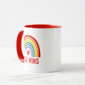 Liefde Wint Regenboog Mok (Voorkant links)