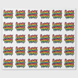 Liefde Wint Regenboog Pride Citaat | Kleurrijke LG Cadeaupapier