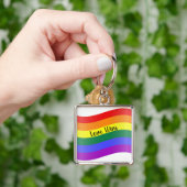 Liefde Wint Regenboog Strepen Sleutelhanger (Hand)